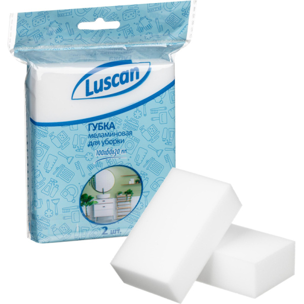 Губка меламиновая Luscan для деликатной очистки 100x60x30 мм 2 шт/уп