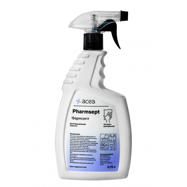 Дезинфицирующий спрей ФАРМСЕПТ 0,75 л, триггер