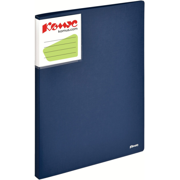 Папка с зажимом Комус Шелк синяя