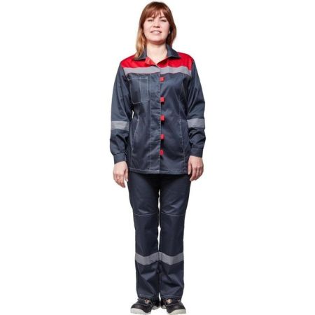 Костюм рабочий летний жен. л20-КБР сер/красн (р.56-58) 158-164 (Арсенал-СП)
