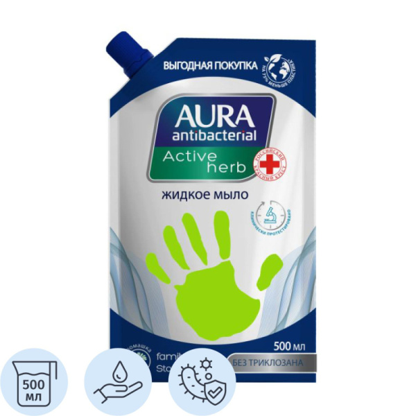 Мыло жидкое AURA с антибакт. эффектом Ромашка 500мл