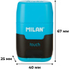 Ластик-точилка Milan TOUCH DUO+2смен.ласт син.кауч лезв.точ из углер стали