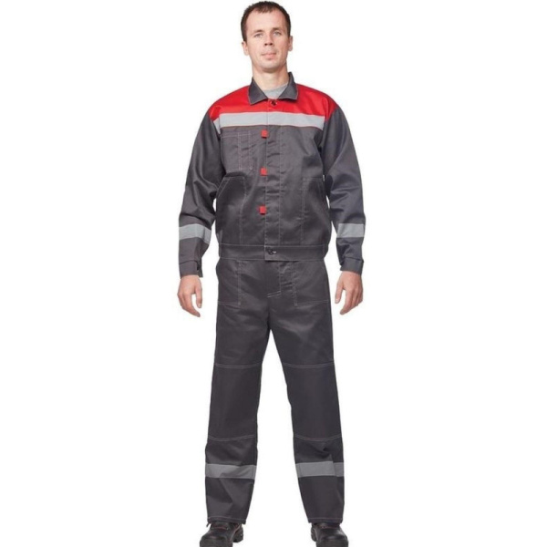 Костюм рабочий летний муж. л20-КБР сер/красн (р.64-66) 182-188 (Арсенал-СП)