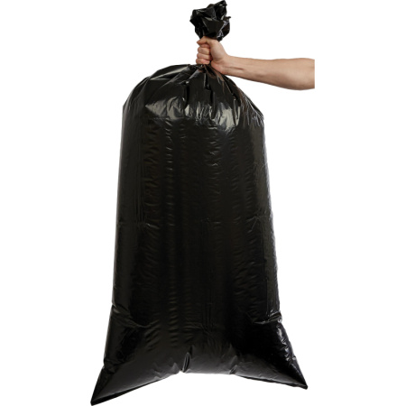 Мешки для мусора ПВД 200л 55мкм 10шт/уп черные 70х140см Комус
