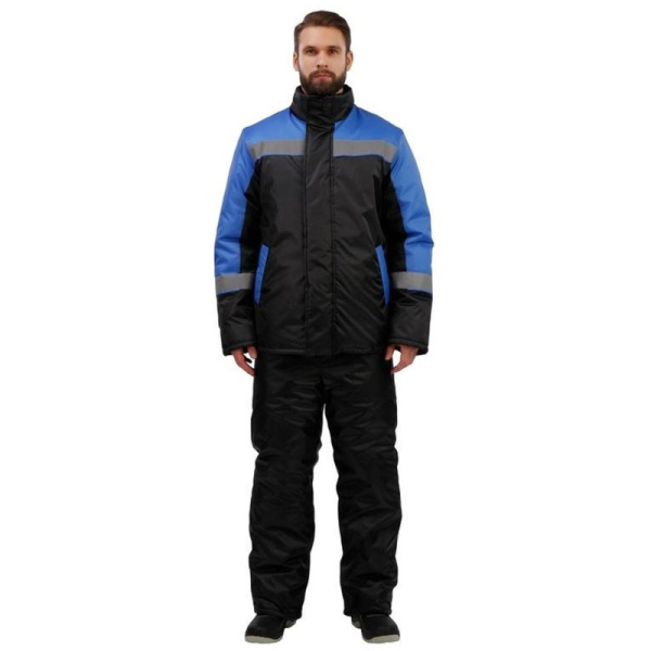 Куртка рабочая зимняя утепленная муж з38-КУ голубая/черн (р.64-66) 170-176