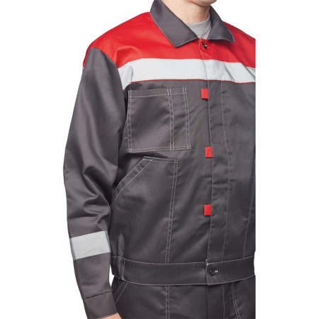 Костюм рабочий летний муж. Л20-КБР сер/красн (р.48-50) 170-176 (Арсенал-СП)