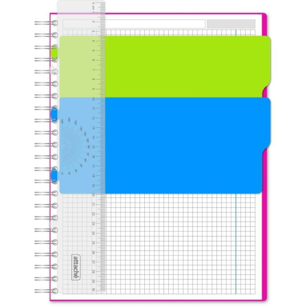 Бизнес-тетрадь А4,140 л,пласт обл, с разд,спир,ATTACHE FANTASY,розов