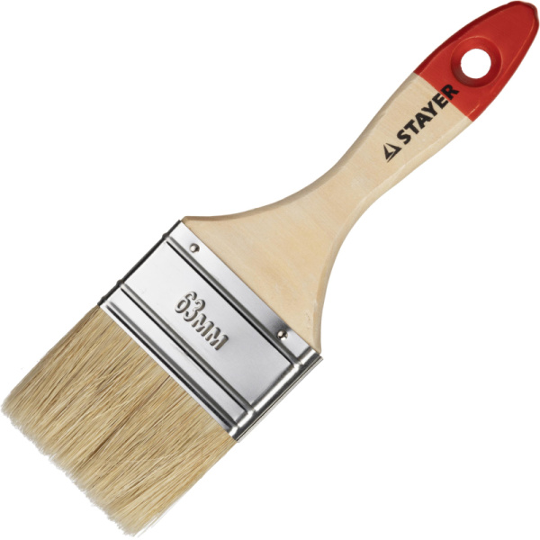 Кисть плоская 2,5"/63 мм, натур.щетина STAYER 0101-063