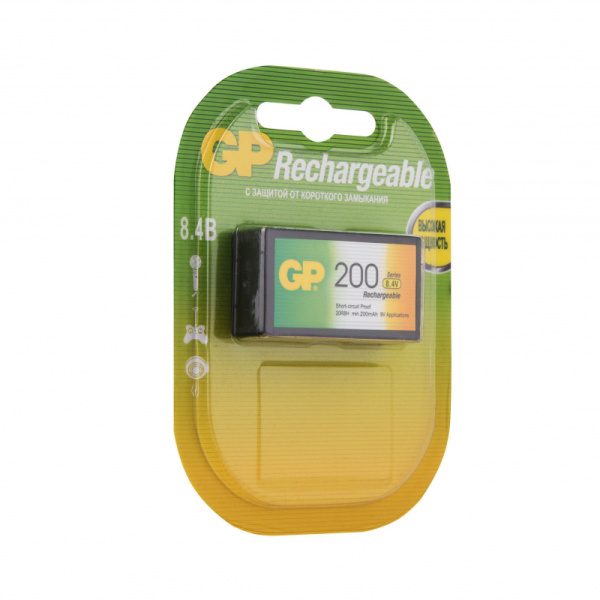 Аккумулятор GP 200mAh Крона 8,4V NiMh бл/1шт, 20R8H-2CRU1