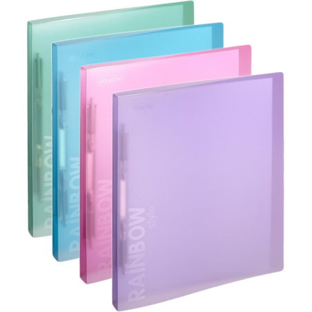 Скоросшиватель пластиковый с пруж.мех.Attache Rainbow Style фиолетовый