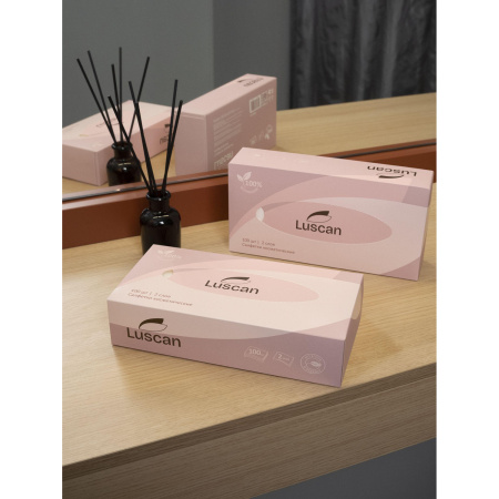 Салфетки косметические Luscan белые 2сл 100шт/уп_НСК