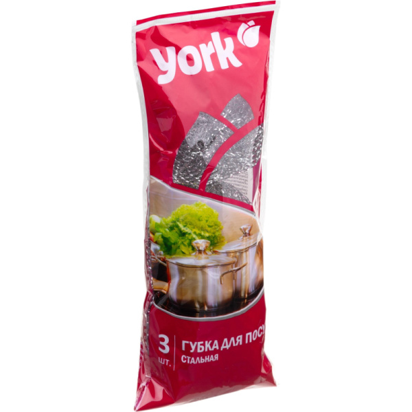 Губки YORK из нерж.стали 3шт/уп