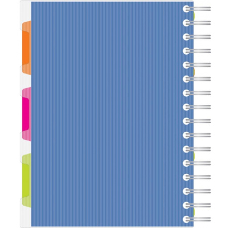 Тетрадь 140л,кл,А5,SPIRAL BOOK Синий,евроспир,обл.пласт,раздел.84113