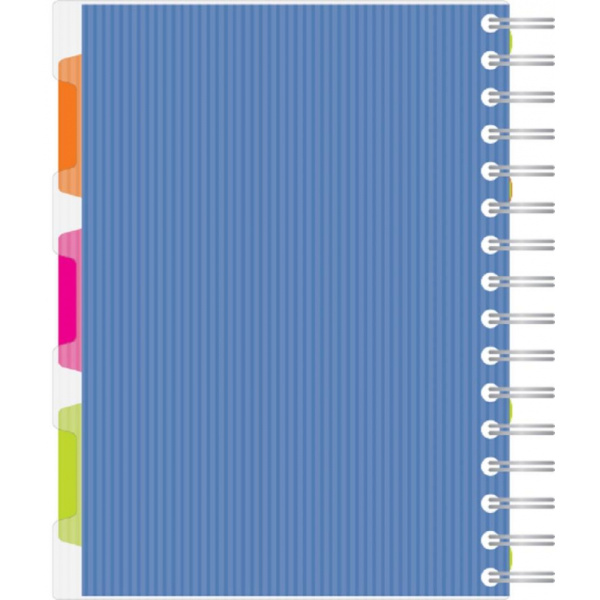 Тетрадь 140л,кл,А5,SPIRAL BOOK Синий,евроспир,обл.пласт,раздел.84113