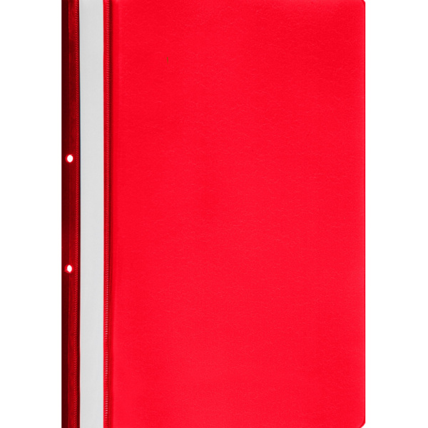 Скоросшиватель пластиковый А4 с перф-цией на кор.красн.пласт.10шт/уп Россия