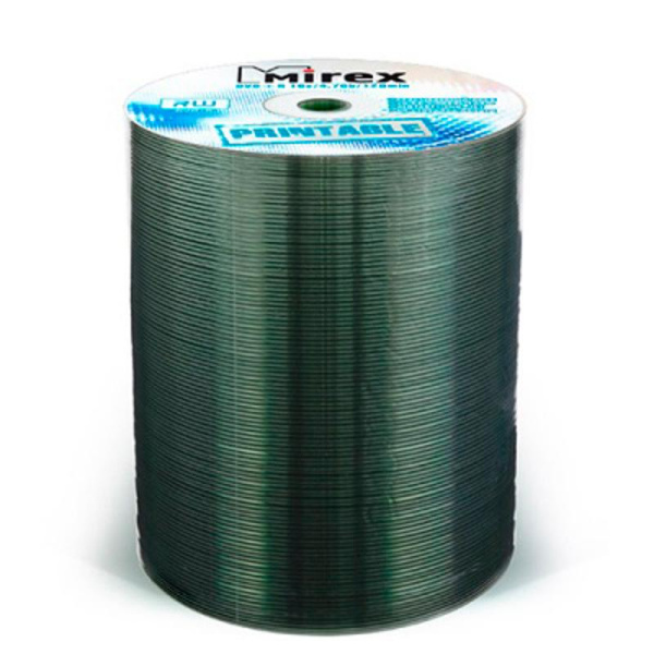 Носители информации DVD+R Printable, 16x, Mirex, Bulk/100, UL130029A1T