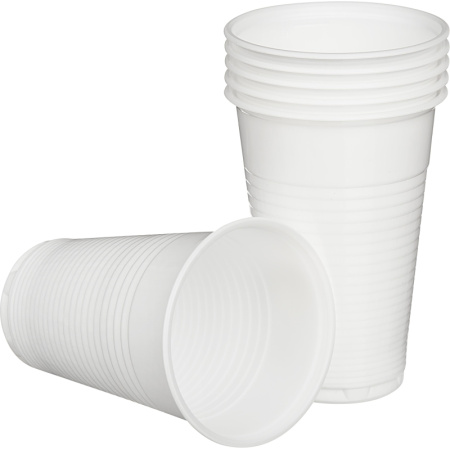 Стакан одноразовый 200мл белый для хол/гор., эконом, КОМУС ПП 100шт/уп
