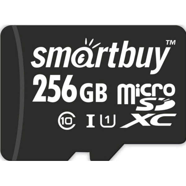 Карта памяти SmartBuy microSDXC 256Gb UHS-I Cl10 +ад, SB256GBSDCL10-01