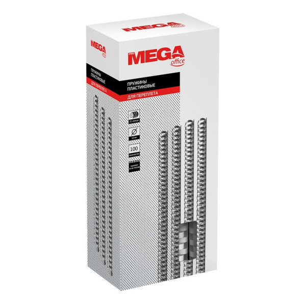 Пружины для переплета пластиковые Promega office 12мм белые 100шт/уп.