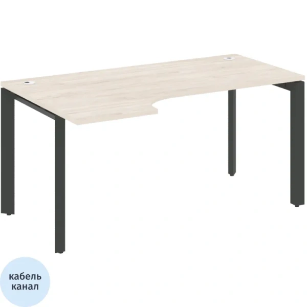 Стол ONIX-П левый П на металлокаркасе O.MP-SA-1L денвер светлый/антрацит