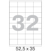 Этикетки самоклеящиеся 52,5х35 мм / 32 шт. на листе А4 (100л