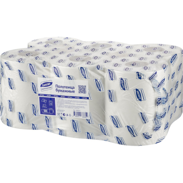 Полотенца бумажные д/дисп. Luscan Professional 1сл300м 6рул/уп