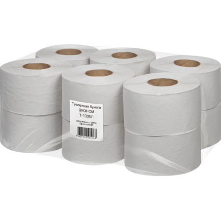 Бумага туалетная д/дисп 1сл сер втул 130м Первая цена 12рул/уп 130G1