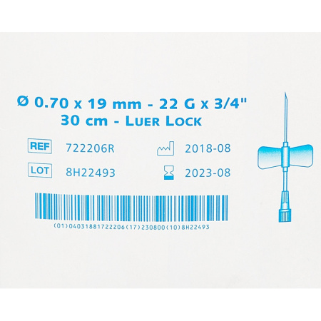 Игла-бабочка Устройство для влив в малые вены Luer Lock 22G KD-Fly 100шт/уп