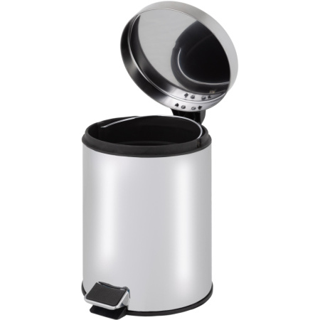 Ведро мусорное с педалью 5 л нерж.сталь, металл с педалью, внутр.контейнер