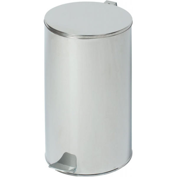 Урна с педалью стальная, хром, 300х583мм, объем 40л