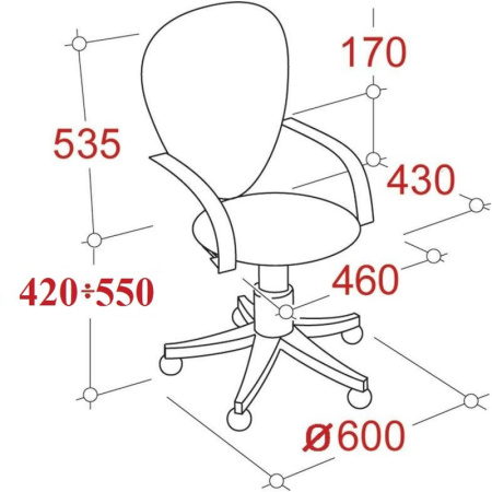 Кресло UA_JUPITER GTP RU, ткань серая С-38