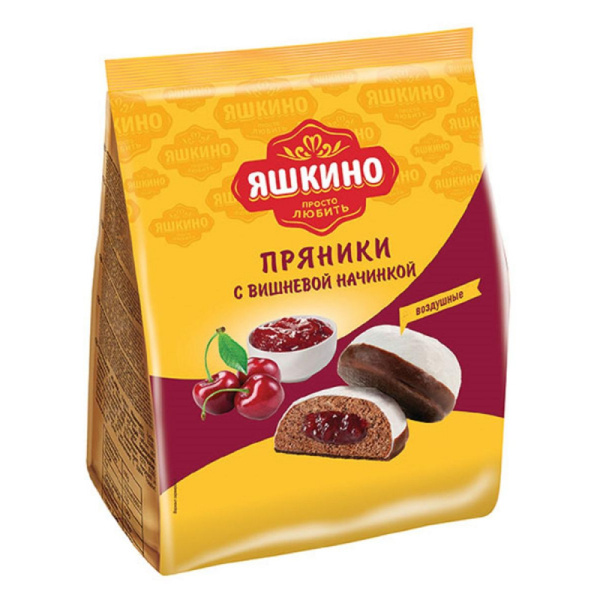 Пряники Яшкино с вишневой начинкой, 350г ЯП906