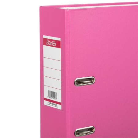 Папка-регистратор ECONOMY PLUS 80мм, фуксия, ПБП1, карм.кор.,мет.уг