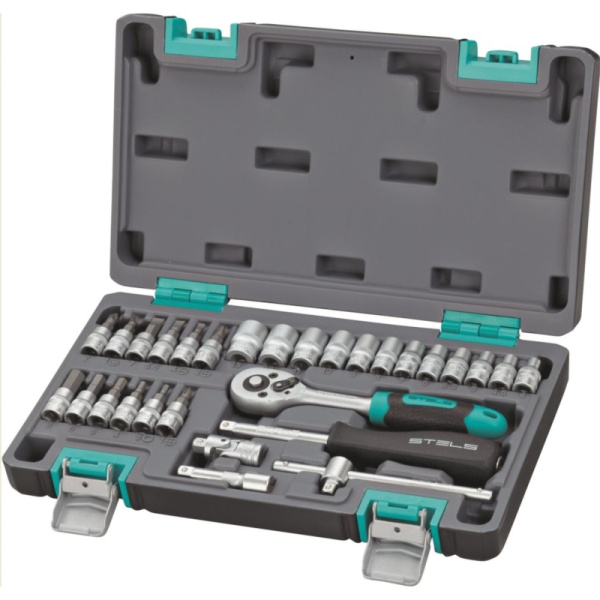 Набор инструмента Stels 29 предметов 1/4, CrV, пластиковый кейс (14100)