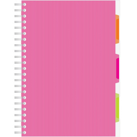 Тетрадь 140л,кл,А4,SPIRAL BOOK Розовый,евроспир,обл.пласт,разд.84105