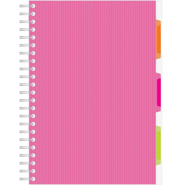 Тетрадь 140л,кл,А4,SPIRAL BOOK Розовый,евроспир,обл.пласт,разд.84105