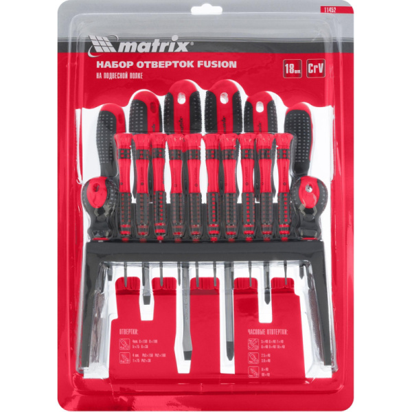Набор отверток Fusion 18 шт CrV MATRIX 11452