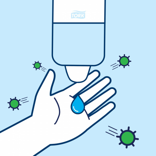 Дозатор для жидкого мыла Tork Elevation S1 1л картр168050,560000 пласт.бел