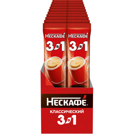 Кофе Nescafe 3 в 1 классический раств., шоу-бокс, 20штx14,5г