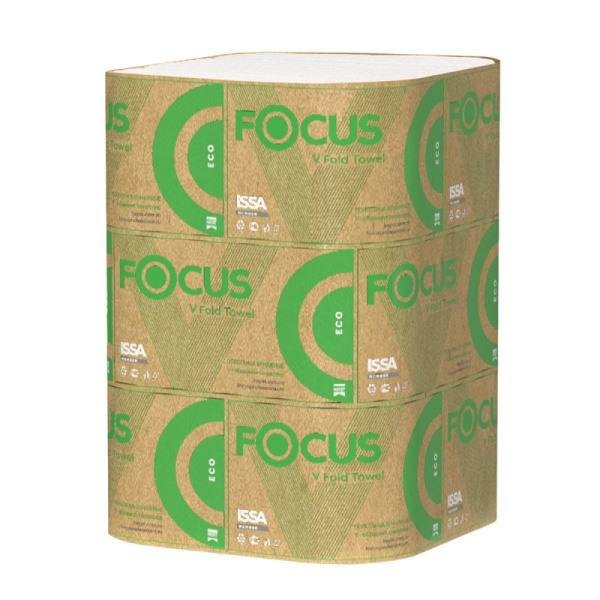 Полотенца бумажные д/дисп. FOCUS Eco Vсл 1сл бел 250л 15пач/уп 5083742 п/э