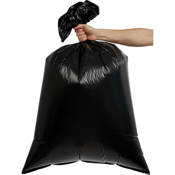 Мешки для мусора ПВД 120л 35мкм 20шт/рул черные 68х110см Комус