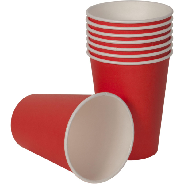 Стакан одноразовый бум 1-сл. d-90мм 300мл красный КОМУС 50шт/уп