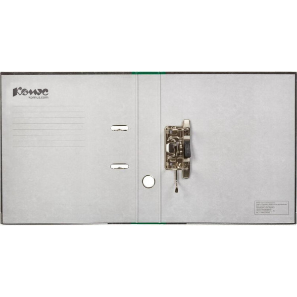 Папка-регистратор Комус мрамор.карт 50мм зел. кореш,бум/бум,карм.кор,мет.уг