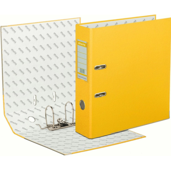 Папка-регистратор ECONOMY PLUS 80 мм,желт,ПБП1,карм.кор,мет.уг