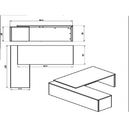 Стол SL_TORR руковод. левTСT1820 дуб каньон