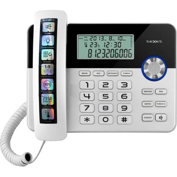 Телефон проводной teXet ТХ-259 черный-серебристый