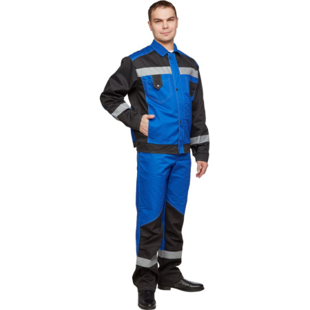 Костюм рабочий летний муж  л21-КБР вас/черн. (р.64-66) 182-188 (мод.КОС211)