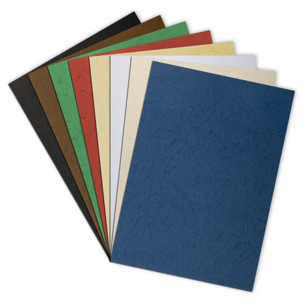 Обложки для переплета картонные ProfiOffice синие кожаА4,270г/м2,100шт/уп.