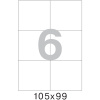 Этикетки самоклеящиеся 105х99 мм/6 шт.на лис. А4 (100 лист