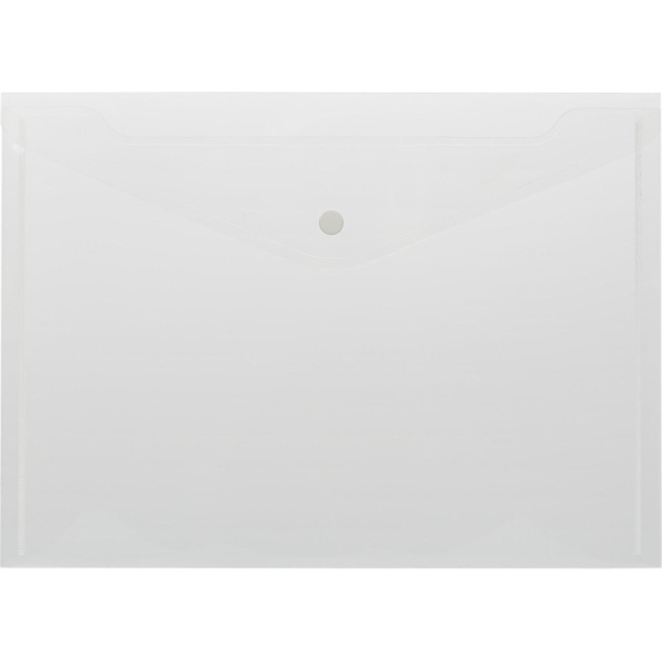 Папка-конверт на кнопке КНК 180 бесцв. прз. 10шт/уп